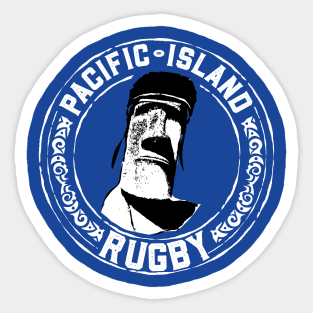 Easter Island Head Rugby Fan - White Text Sticker